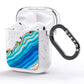 Agate Pale Blue and Bright Blue AirPods Glitter Case Side Image