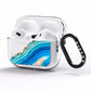 Agate Pale Blue and Bright Blue AirPods Pro Clear Case Side Image