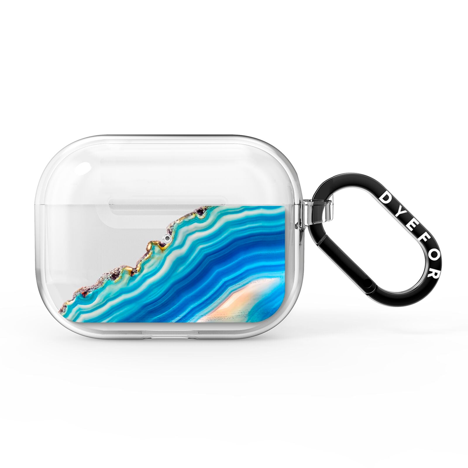 Agate Pale Blue and Bright Blue AirPods Pro Clear Case
