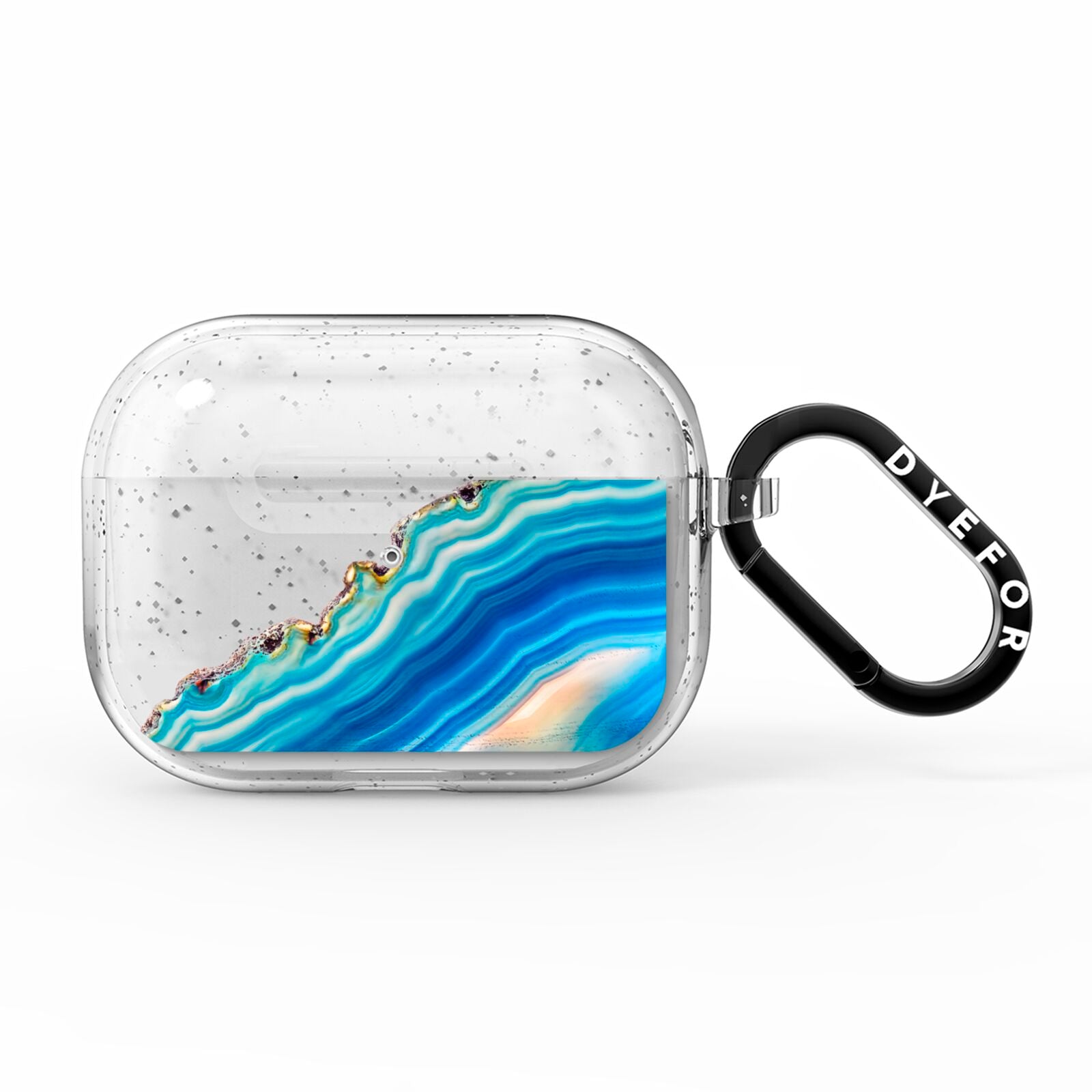 Agate Pale Blue and Bright Blue AirPods Pro Glitter Case