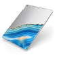 Agate Pale Blue and Bright Blue Apple iPad Case on Silver iPad Side View