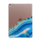Agate Pale Blue and Bright Blue Apple iPad Rose Gold Case