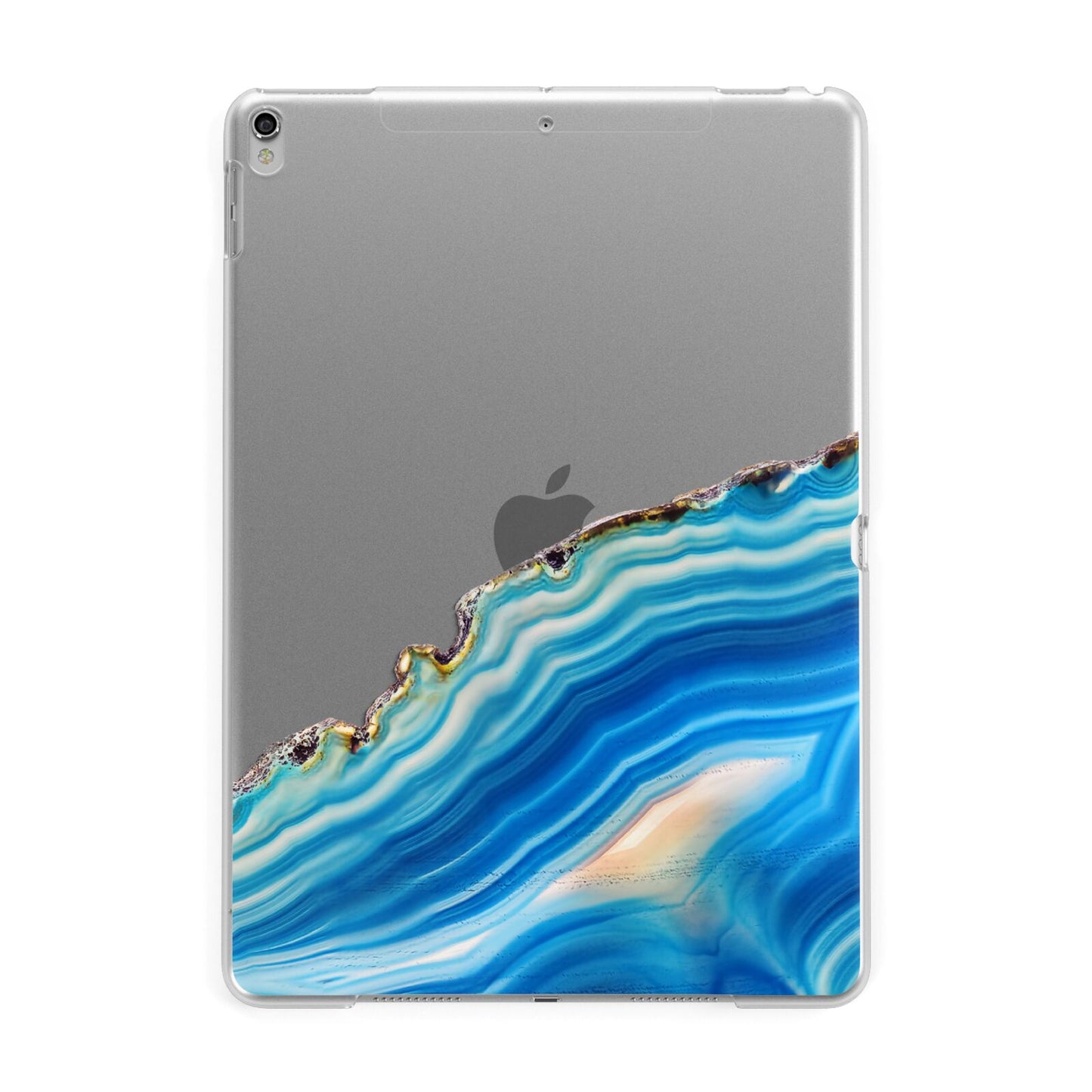 Agate Pale Blue and Bright Blue Apple iPad Silver Case