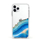 Agate Pale Blue and Bright Blue Apple iPhone 11 Pro in Silver with White Impact Case