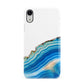 Agate Pale Blue and Bright Blue Apple iPhone XR White 3D Snap Case