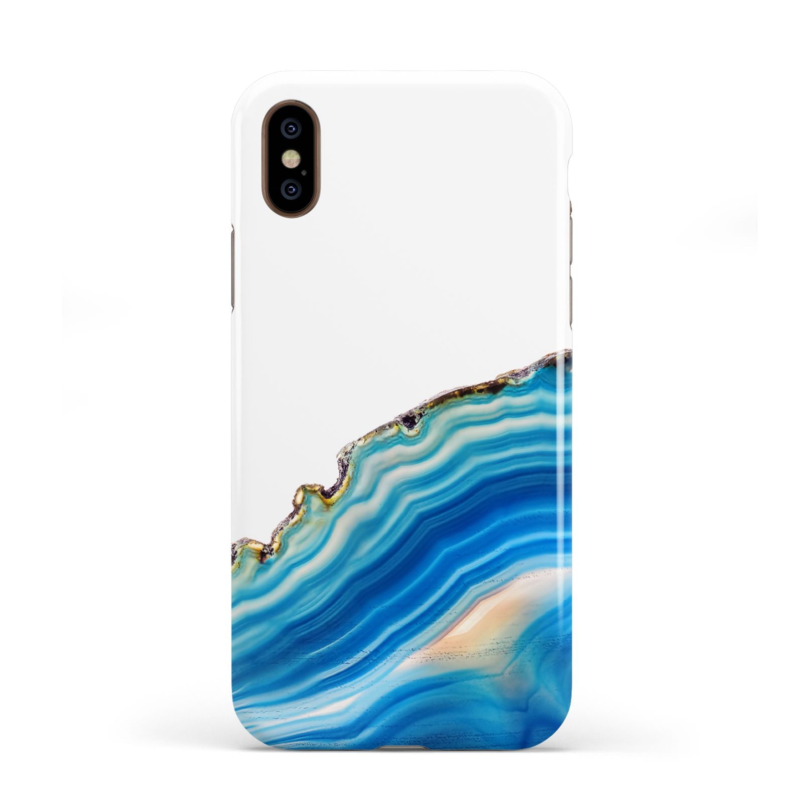 Agate Pale Blue and Bright Blue Apple iPhone XS 3D Tough