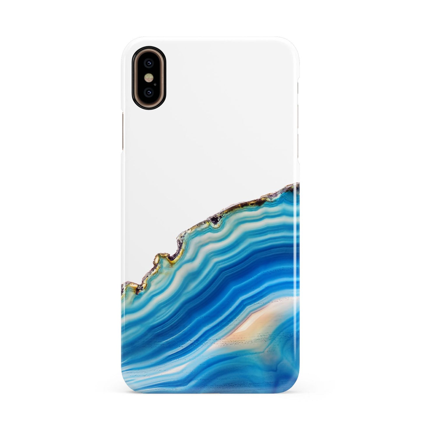 Agate Pale Blue and Bright Blue Apple iPhone Xs Max 3D Snap Case
