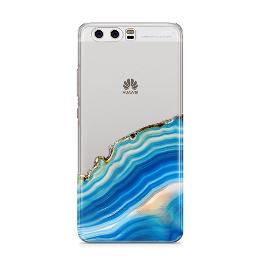 Agate Pale Blue and Bright Blue Huawei P10 Phone Case