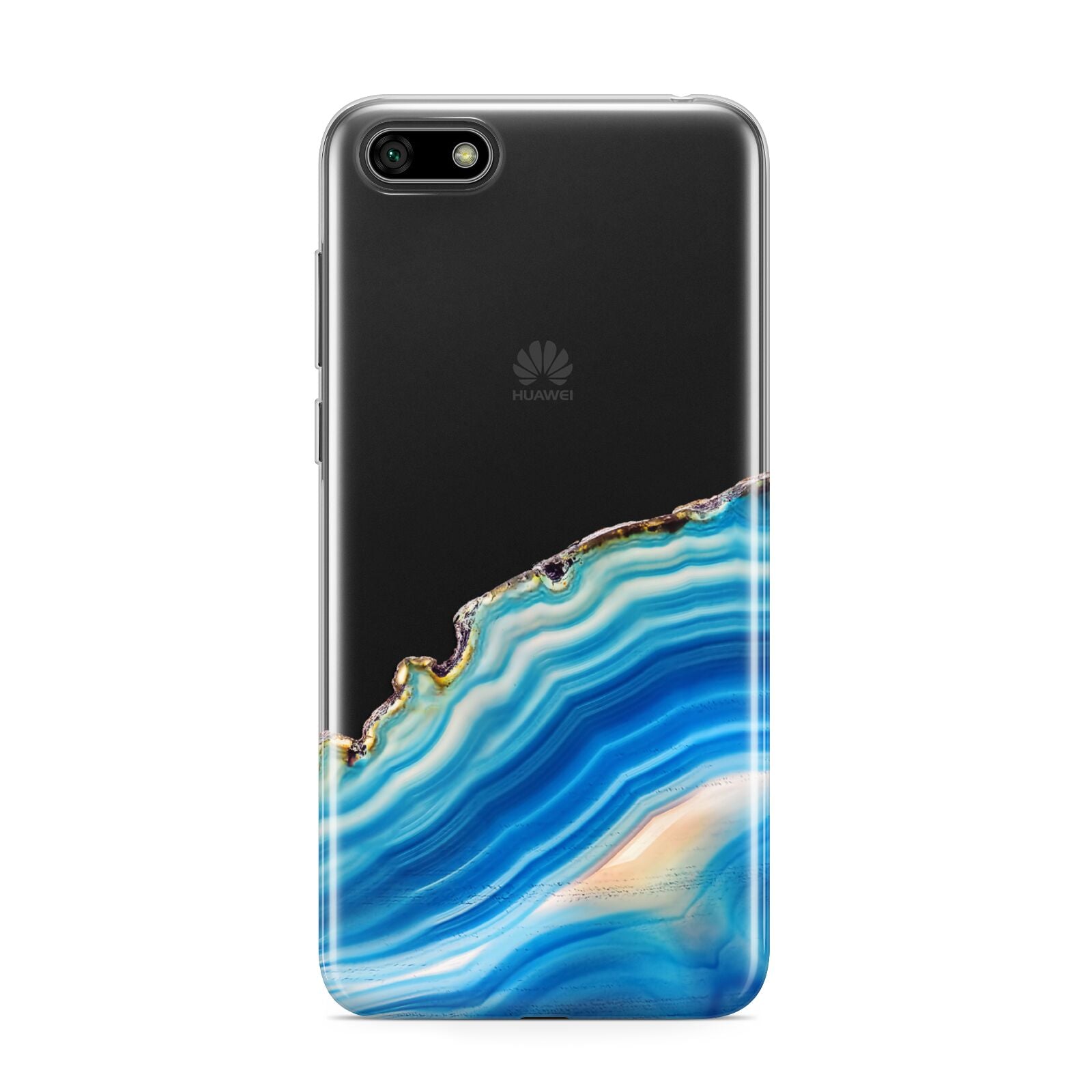 Agate Pale Blue and Bright Blue Huawei Y5 Prime 2018 Phone Case