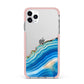 Agate Pale Blue and Bright Blue iPhone 11 Pro Max Impact Pink Edge Case
