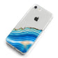 Agate Pale Blue and Bright Blue iPhone 8 Bumper Case on Silver iPhone Alternative Image