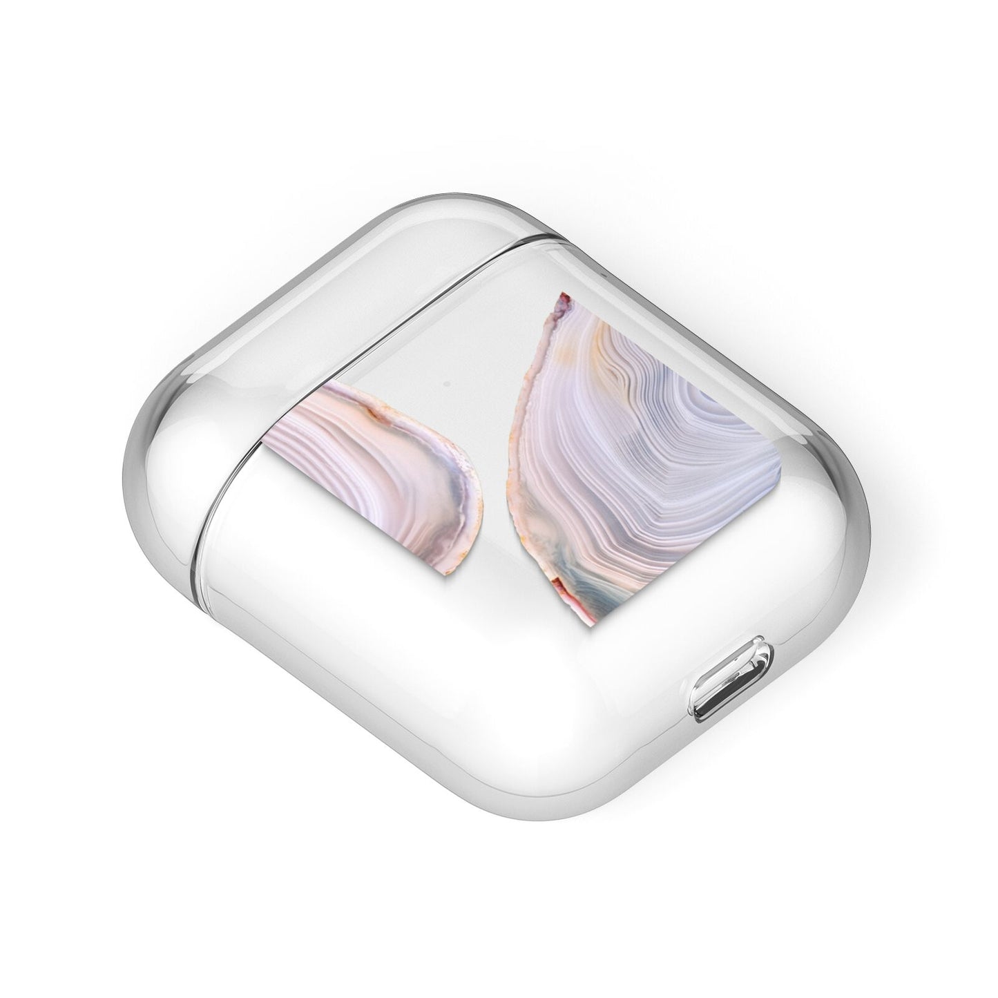 Agate Pale Pink and Blue AirPods Case Laid Flat