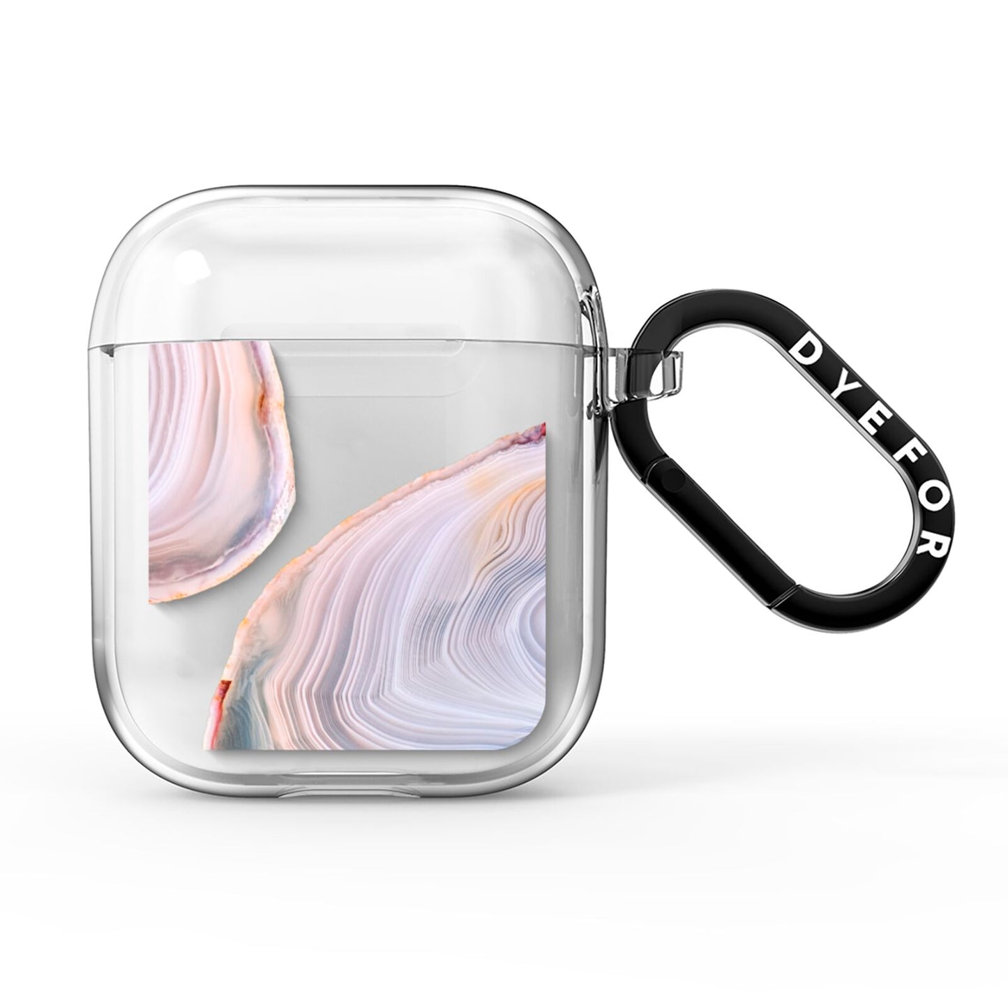 Agate Pale Pink and Blue AirPods Clear Case