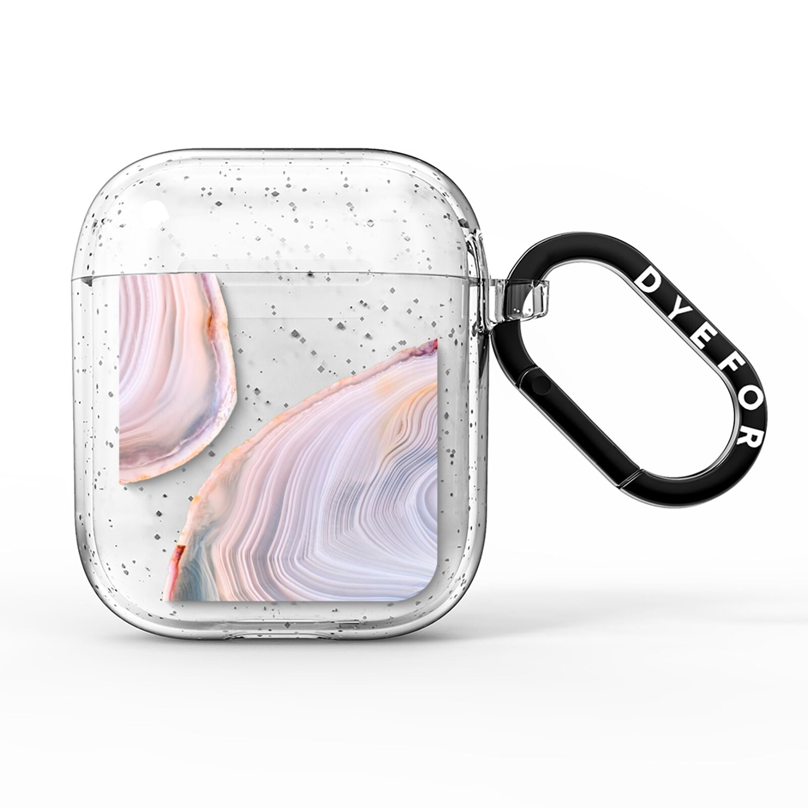Agate Pale Pink and Blue AirPods Glitter Case
