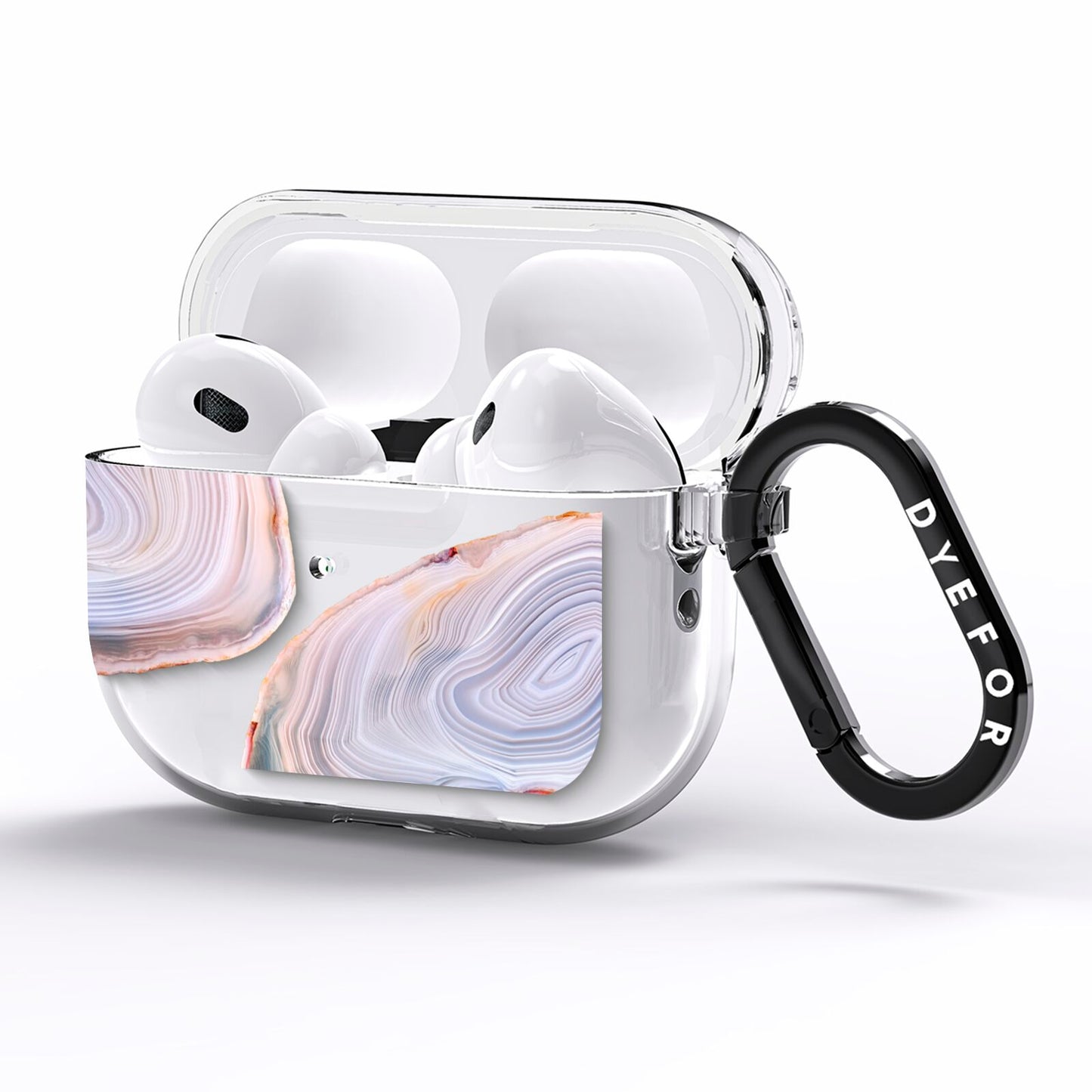 Agate Pale Pink and Blue AirPods Pro Clear Case Side Image