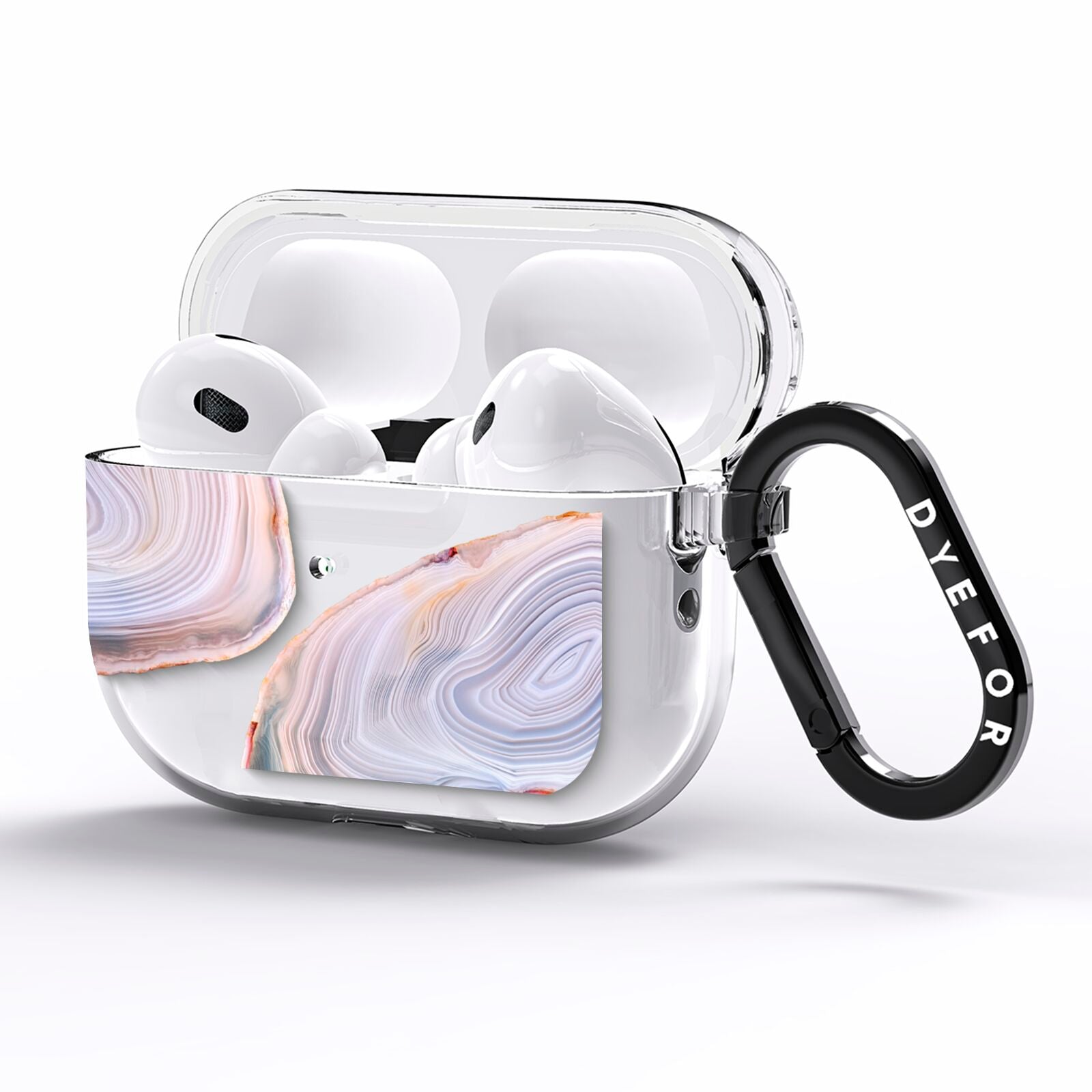 Agate Pale Pink and Blue AirPods Pro Clear Case Side Image