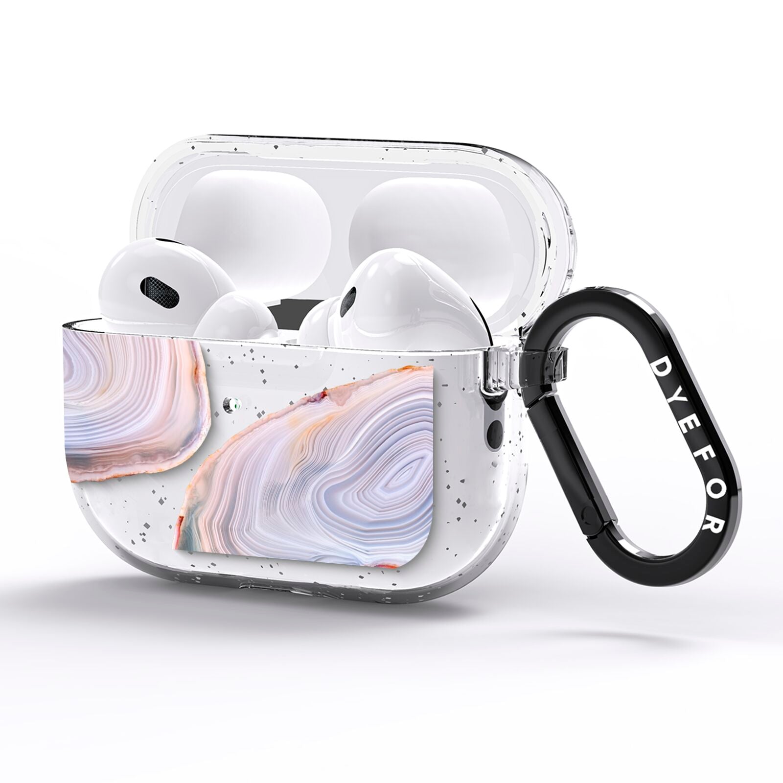 Agate Pale Pink and Blue AirPods Pro Glitter Case Side Image
