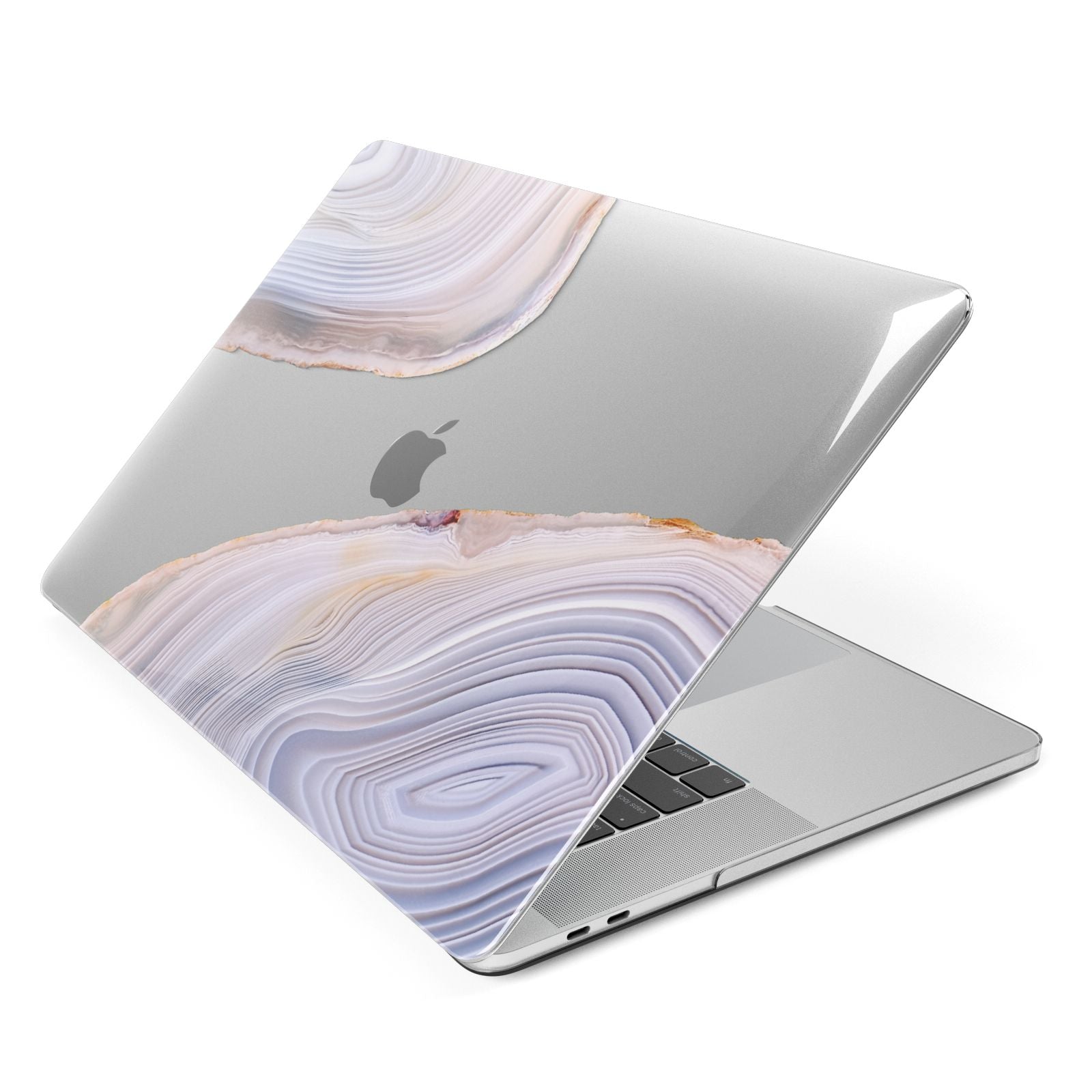 Agate Pale Pink and Blue Apple MacBook Case Side View