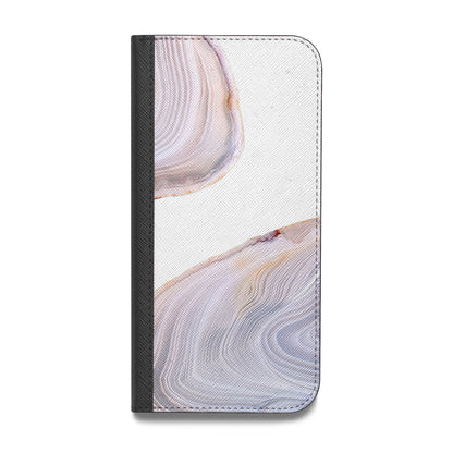 Agate Pale Pink and Blue Vegan Leather Flip iPhone Case