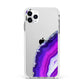 Agate Purple and Pink Apple iPhone 11 Pro Max in Silver with White Impact Case