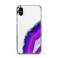 Agate Purple and Pink Apple iPhone Xs Impact Case Black Edge on Gold Phone