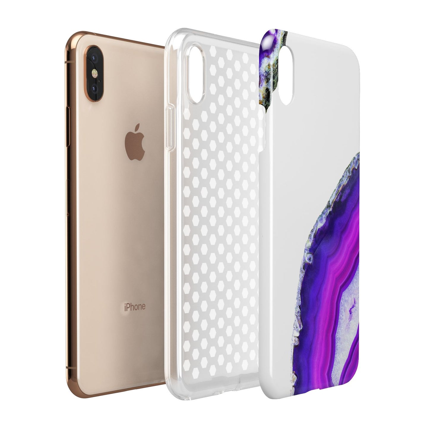 Agate Purple and Pink Apple iPhone Xs Max 3D Tough Case Expanded View