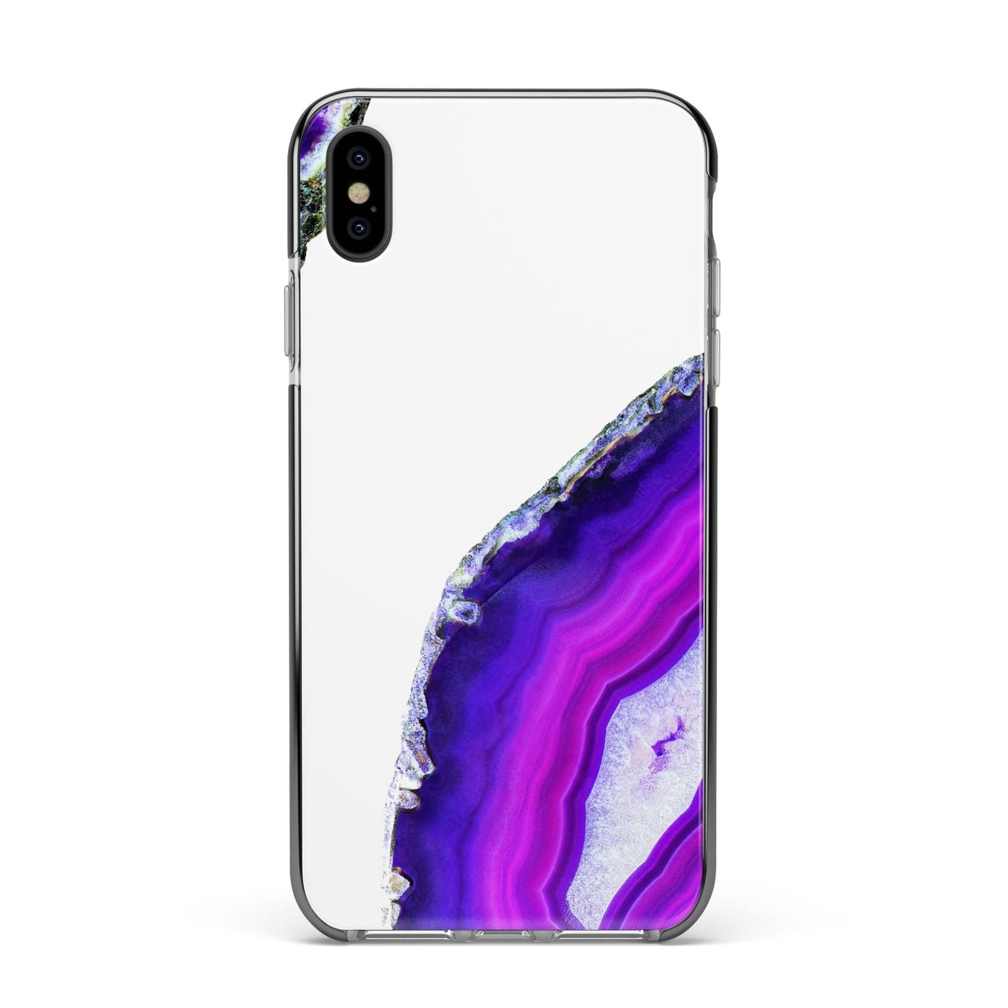 Agate Purple and Pink Apple iPhone Xs Max Impact Case Black Edge on Black Phone