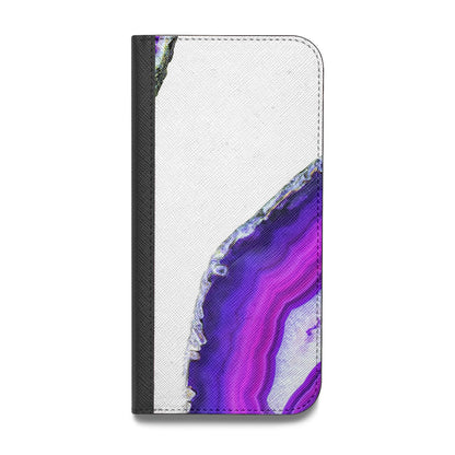 Agate Purple and Pink Vegan Leather Flip iPhone Case