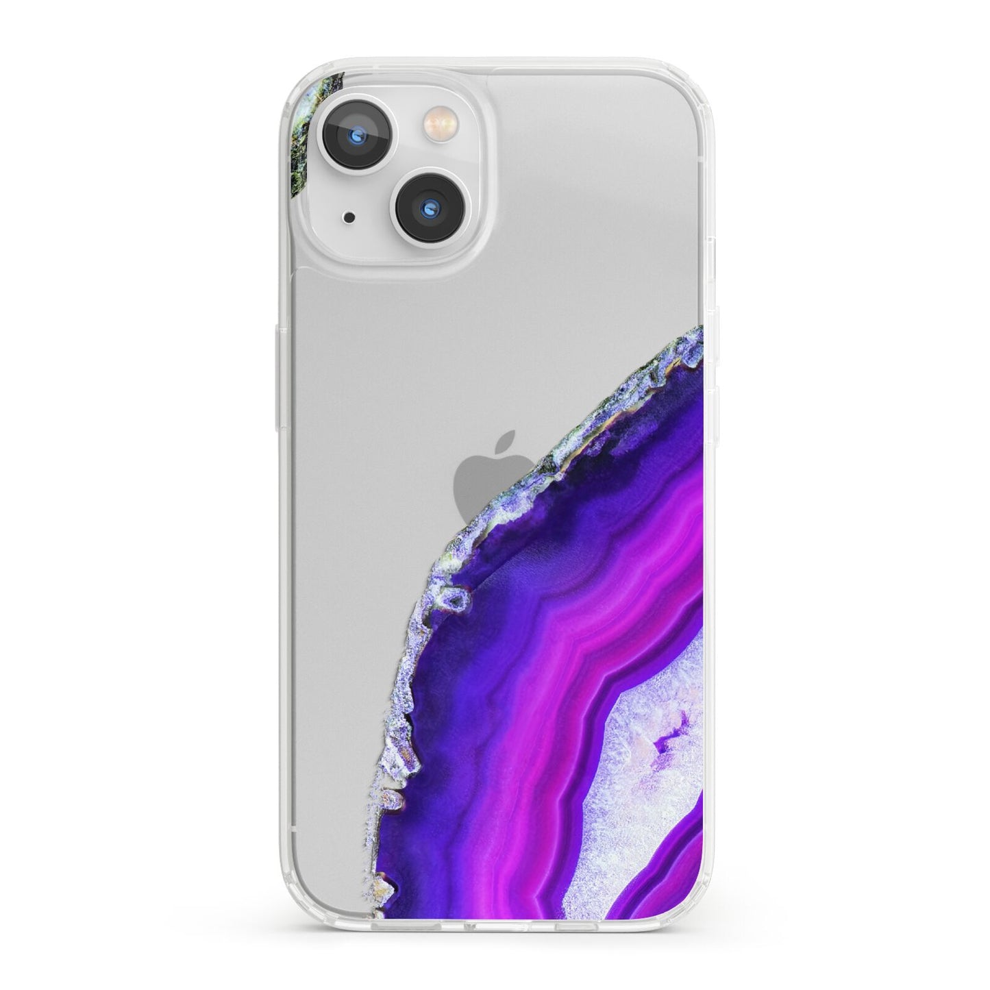 Agate Purple and Pink iPhone 13 Clear Bumper Case