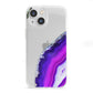 Agate Purple and Pink iPhone 13 Mini Clear Bumper Case