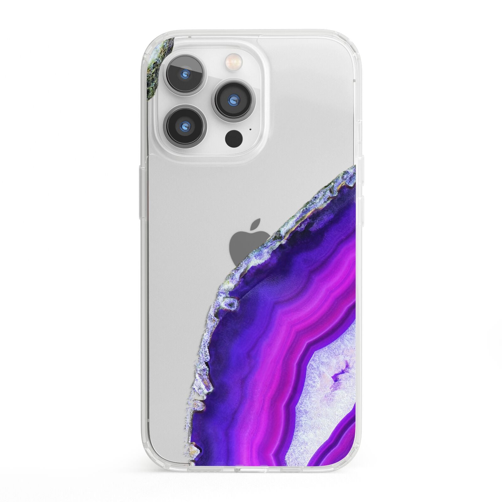 Agate Purple and Pink iPhone 13 Pro Clear Bumper Case