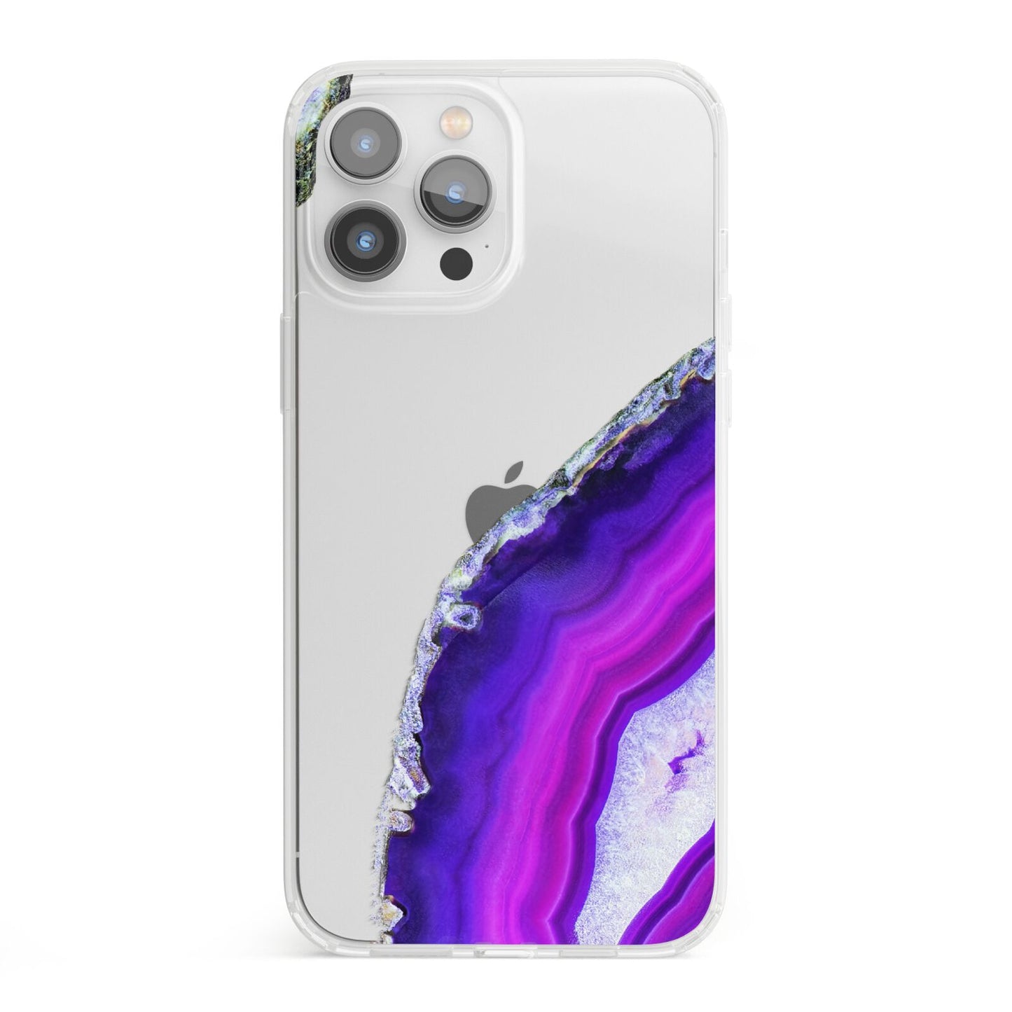 Agate Purple and Pink iPhone 13 Pro Max Clear Bumper Case