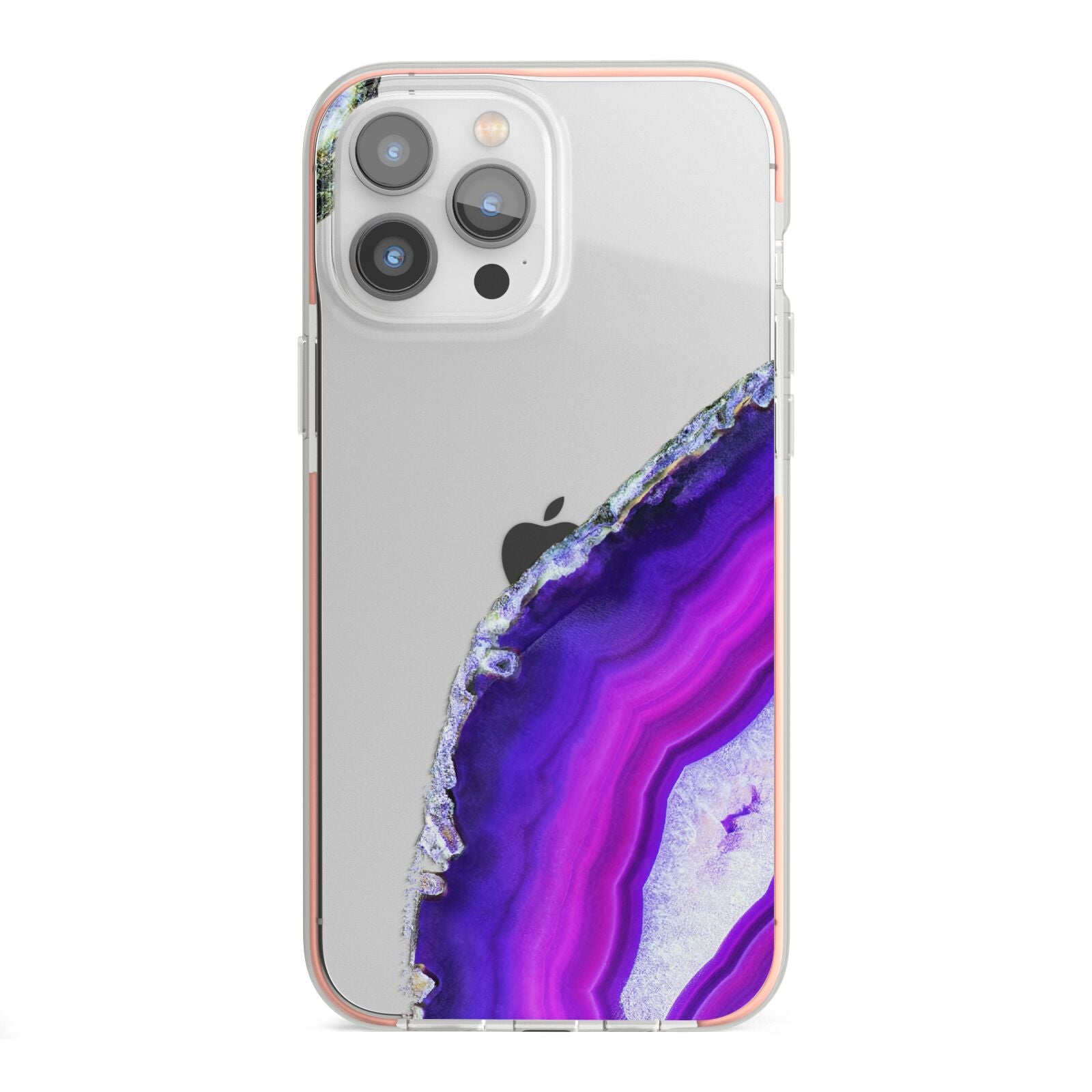 Agate Purple and Pink iPhone 13 Pro Max TPU Impact Case with Pink Edges