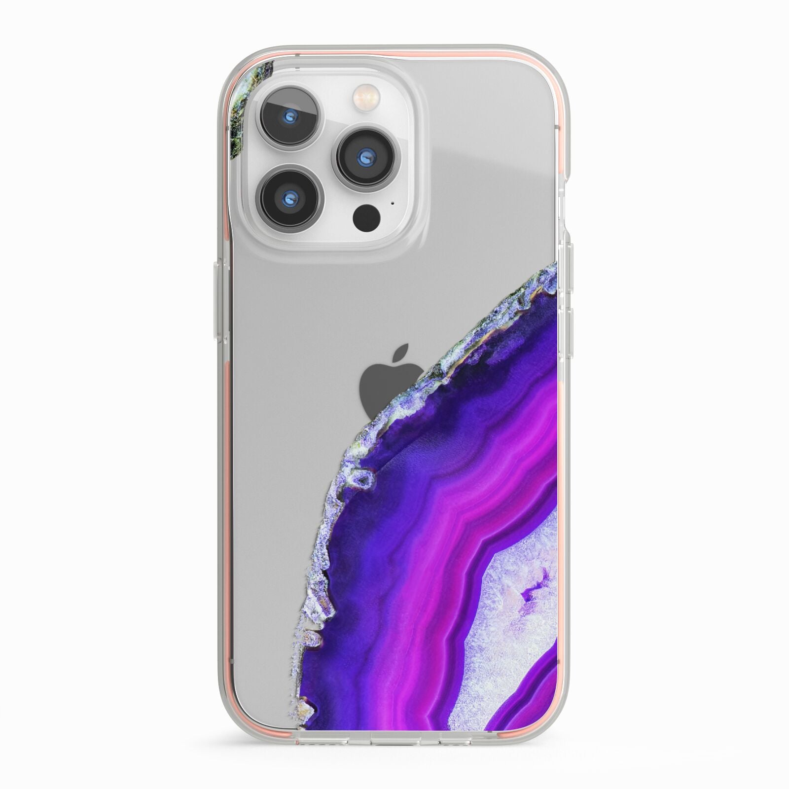 Agate Purple and Pink iPhone 13 Pro TPU Impact Case with Pink Edges