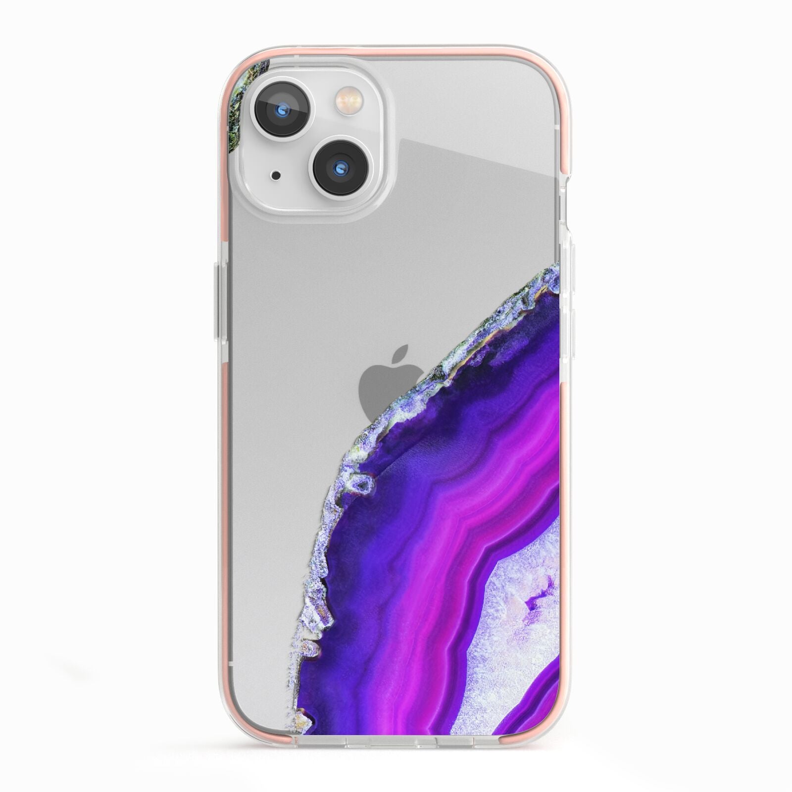 Agate Purple and Pink iPhone 13 TPU Impact Case with Pink Edges