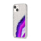 Agate Purple and Pink iPhone 14 Glitter Tough Case Starlight Angled Image