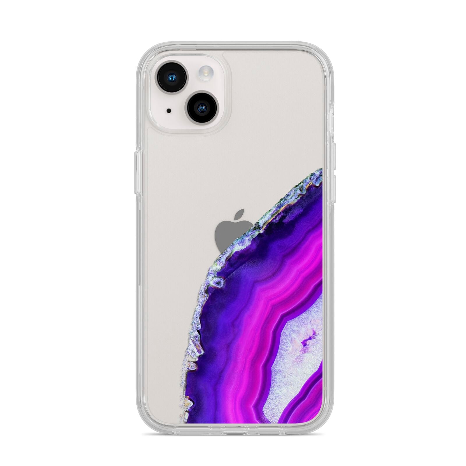 Agate Purple and Pink iPhone 14 Plus Clear Tough Case Starlight