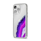 Agate Purple and Pink iPhone 14 Pro Max Clear Tough Case Silver Angled Image
