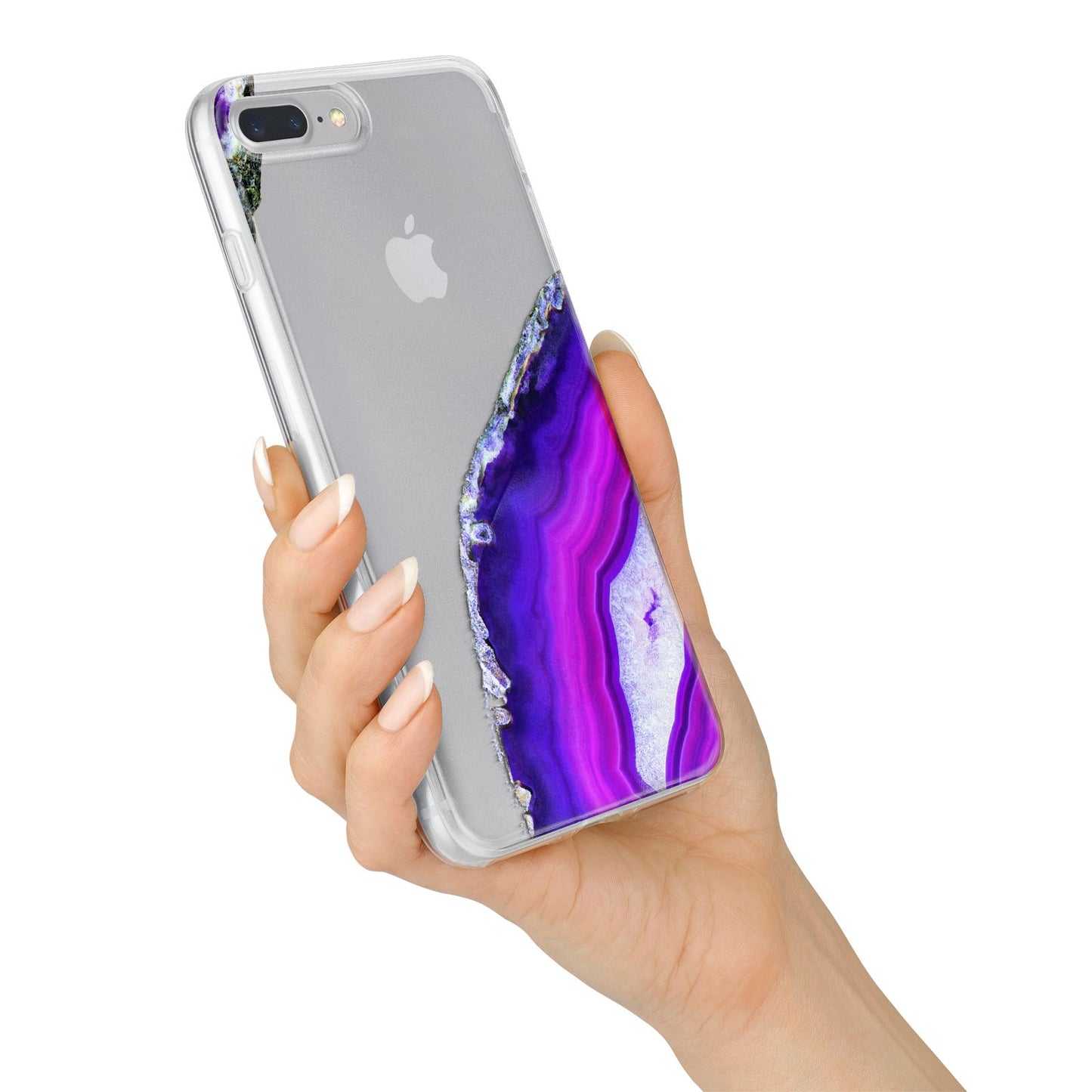 Agate Purple and Pink iPhone 7 Plus Bumper Case on Silver iPhone Alternative Image