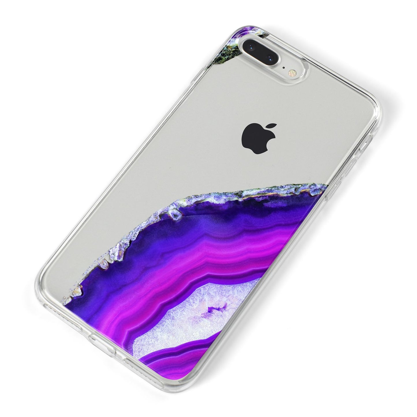 Agate Purple and Pink iPhone 8 Plus Bumper Case on Silver iPhone Alternative Image