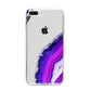 Agate Purple and Pink iPhone 8 Plus Bumper Case on Silver iPhone