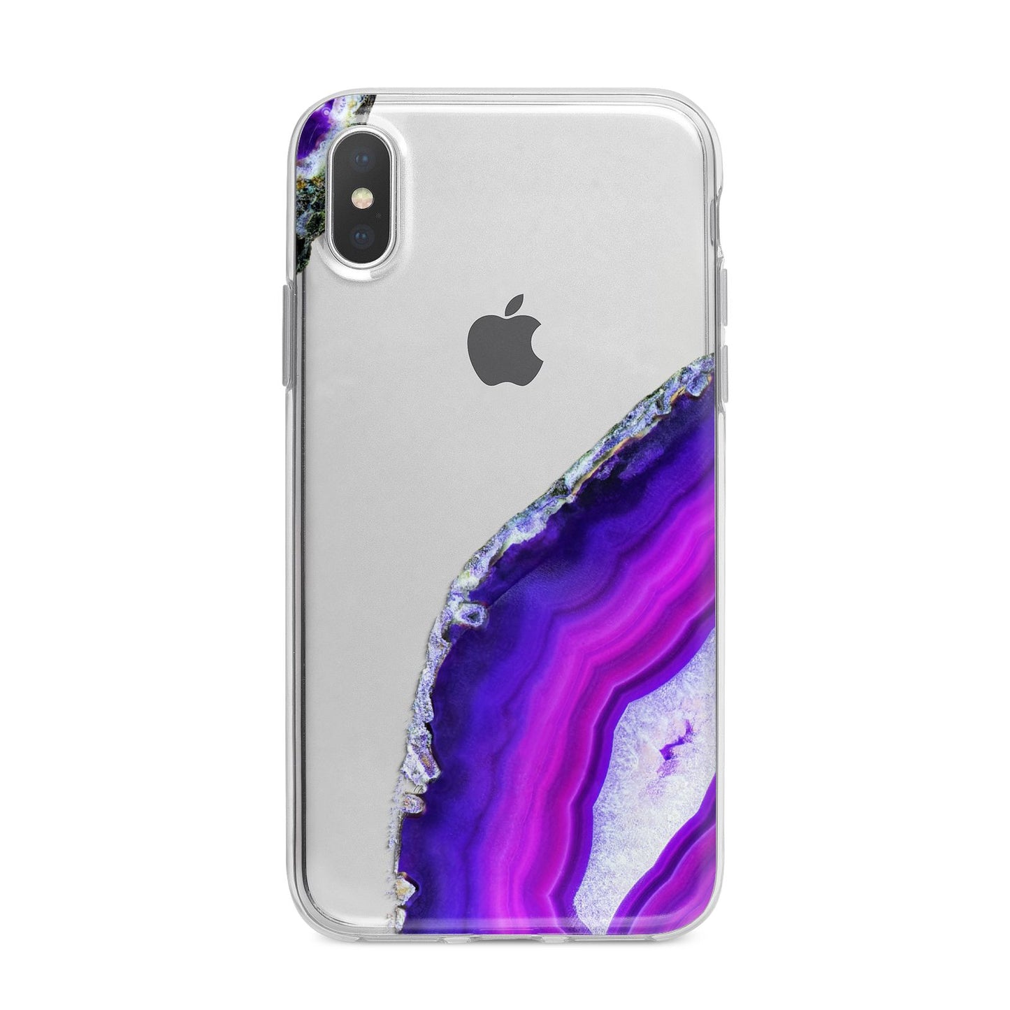Agate Purple and Pink iPhone X Bumper Case on Silver iPhone Alternative Image 1