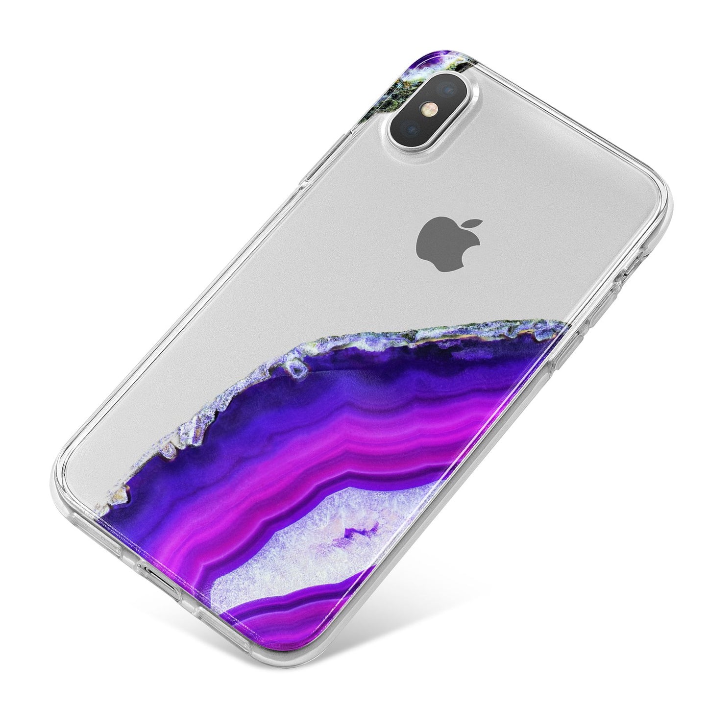 Agate Purple and Pink iPhone X Bumper Case on Silver iPhone