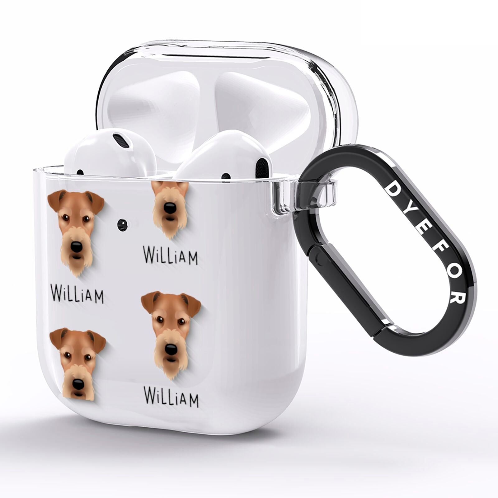 Airedale Terrier Icon with Name AirPods Clear Case Side Image