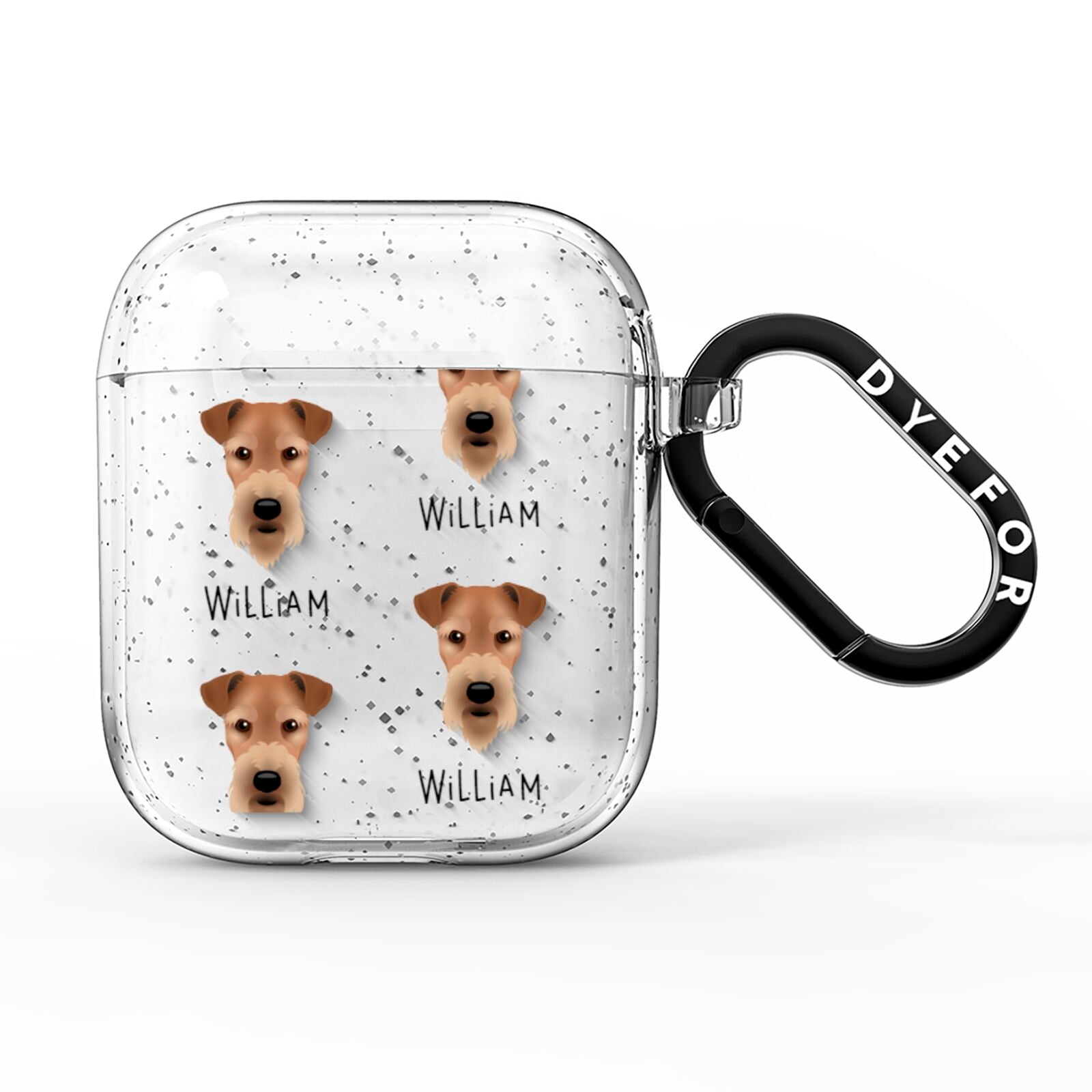 Airedale Terrier Icon with Name AirPods Glitter Case