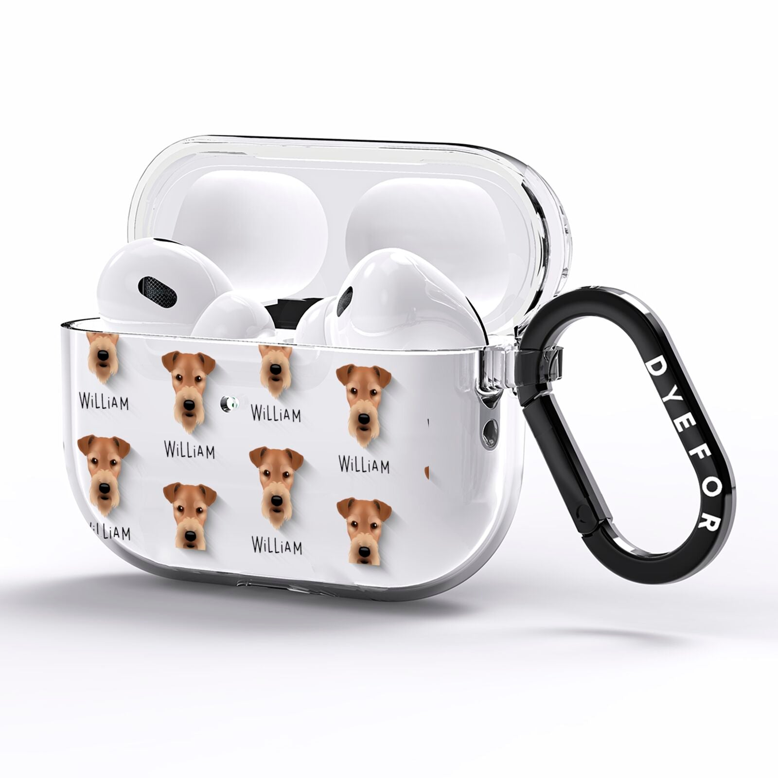 Airedale Terrier Icon with Name AirPods Pro Clear Case Side Image