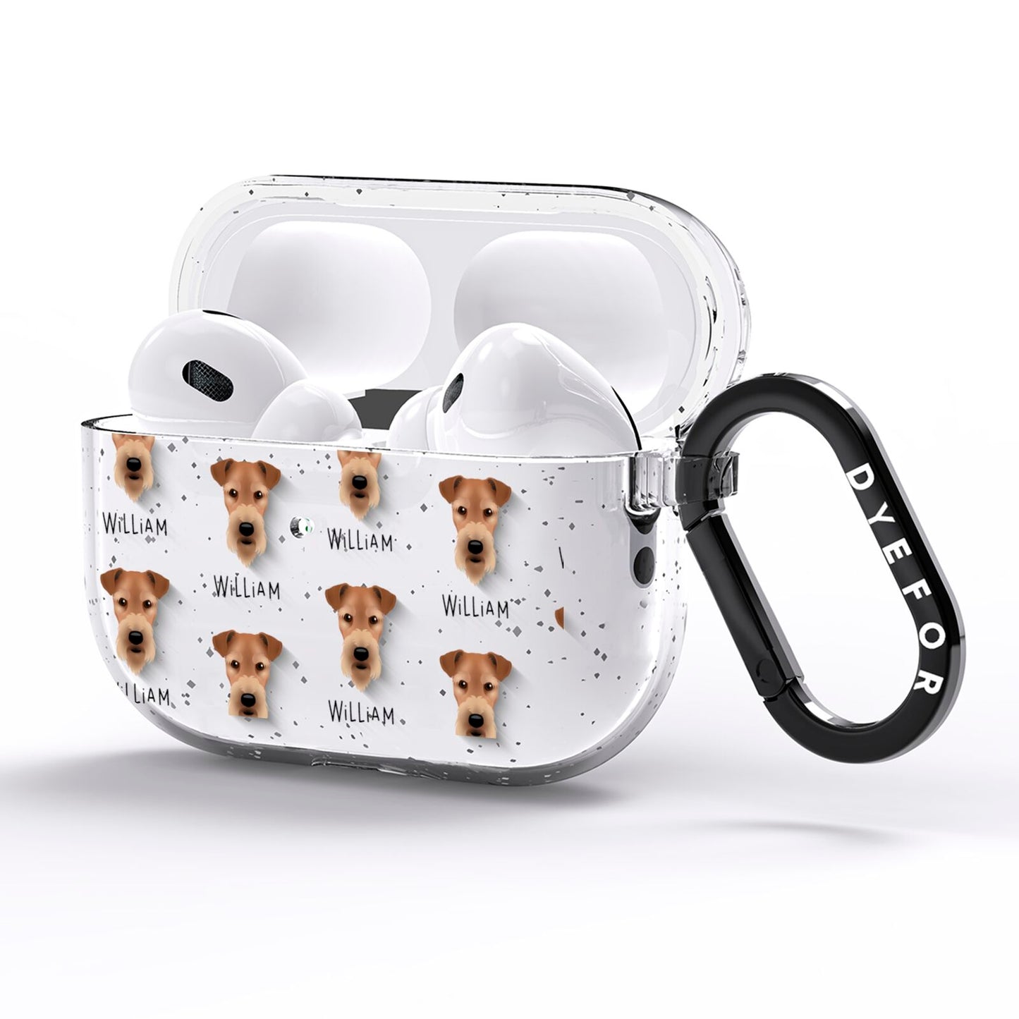 Airedale Terrier Icon with Name AirPods Pro Glitter Case Side Image