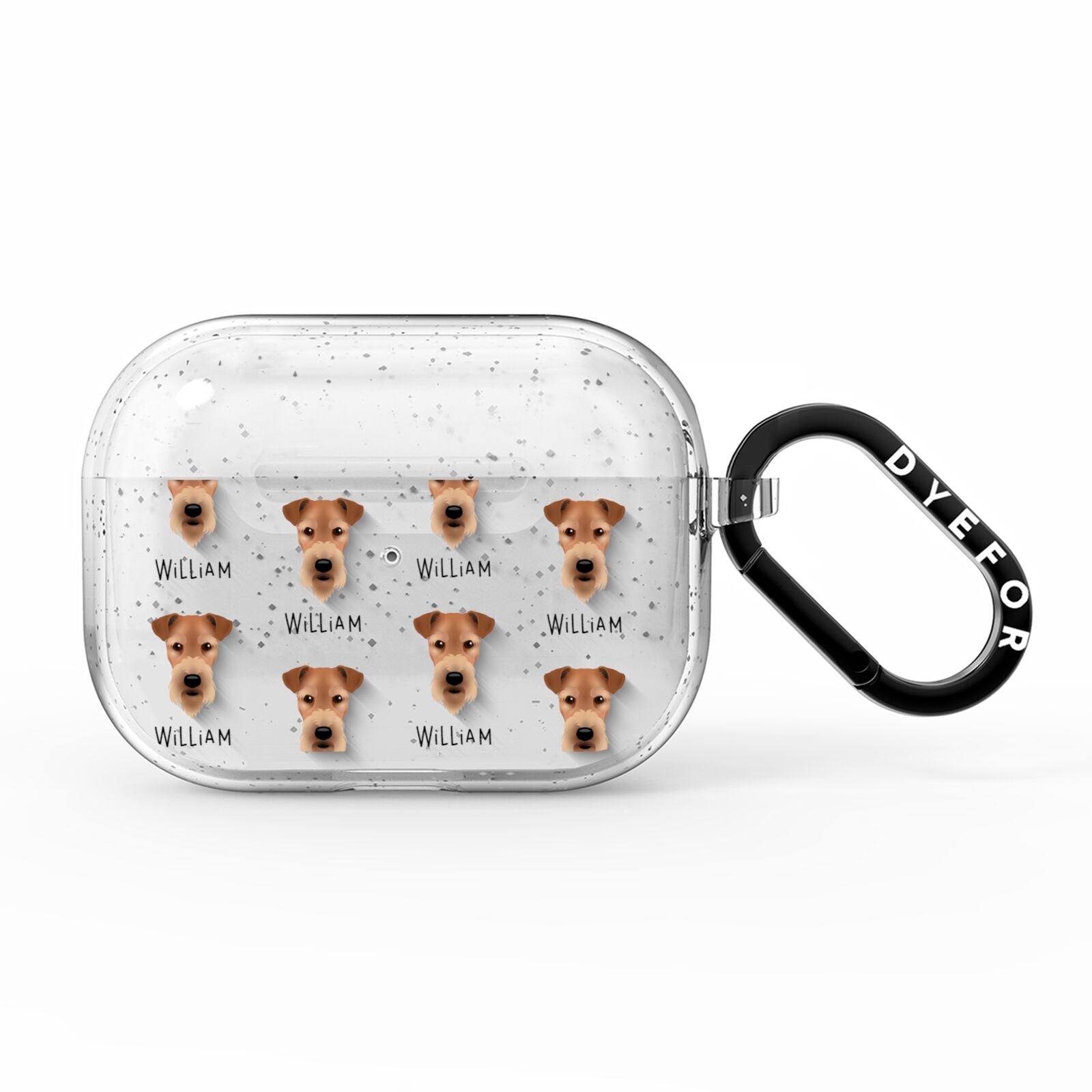 Airedale Terrier Icon with Name AirPods Pro Glitter Case