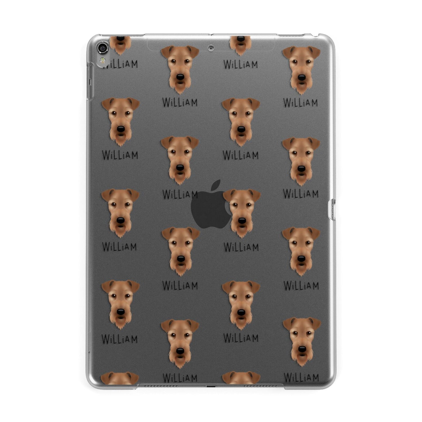 Airedale Terrier Icon with Name Apple iPad Grey Case
