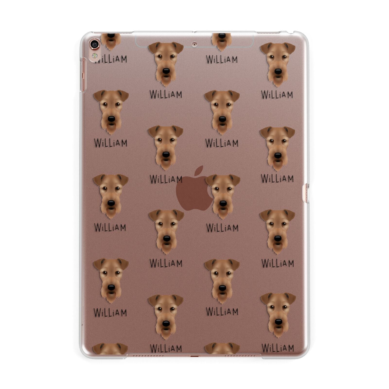 Airedale Terrier Icon with Name Apple iPad Rose Gold Case